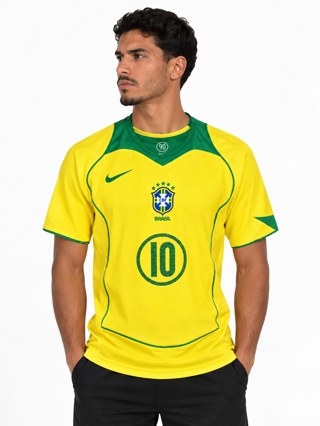 T-Shirt Tailandesa Seleção Brasileira Amarela Ronaldinho 10