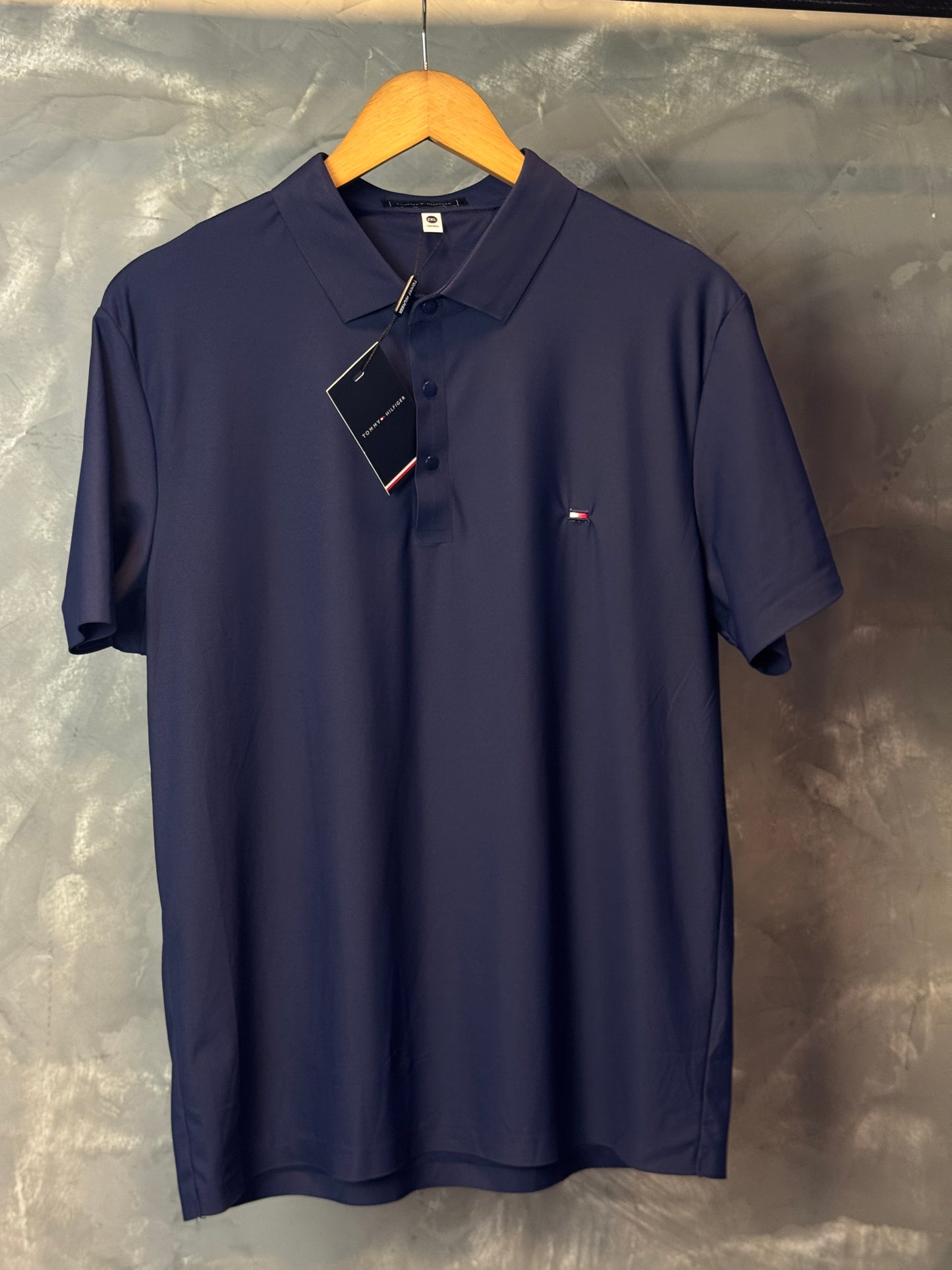 Camisa Polo Tommy - Tecido Tecnológico - Azul Marinho
