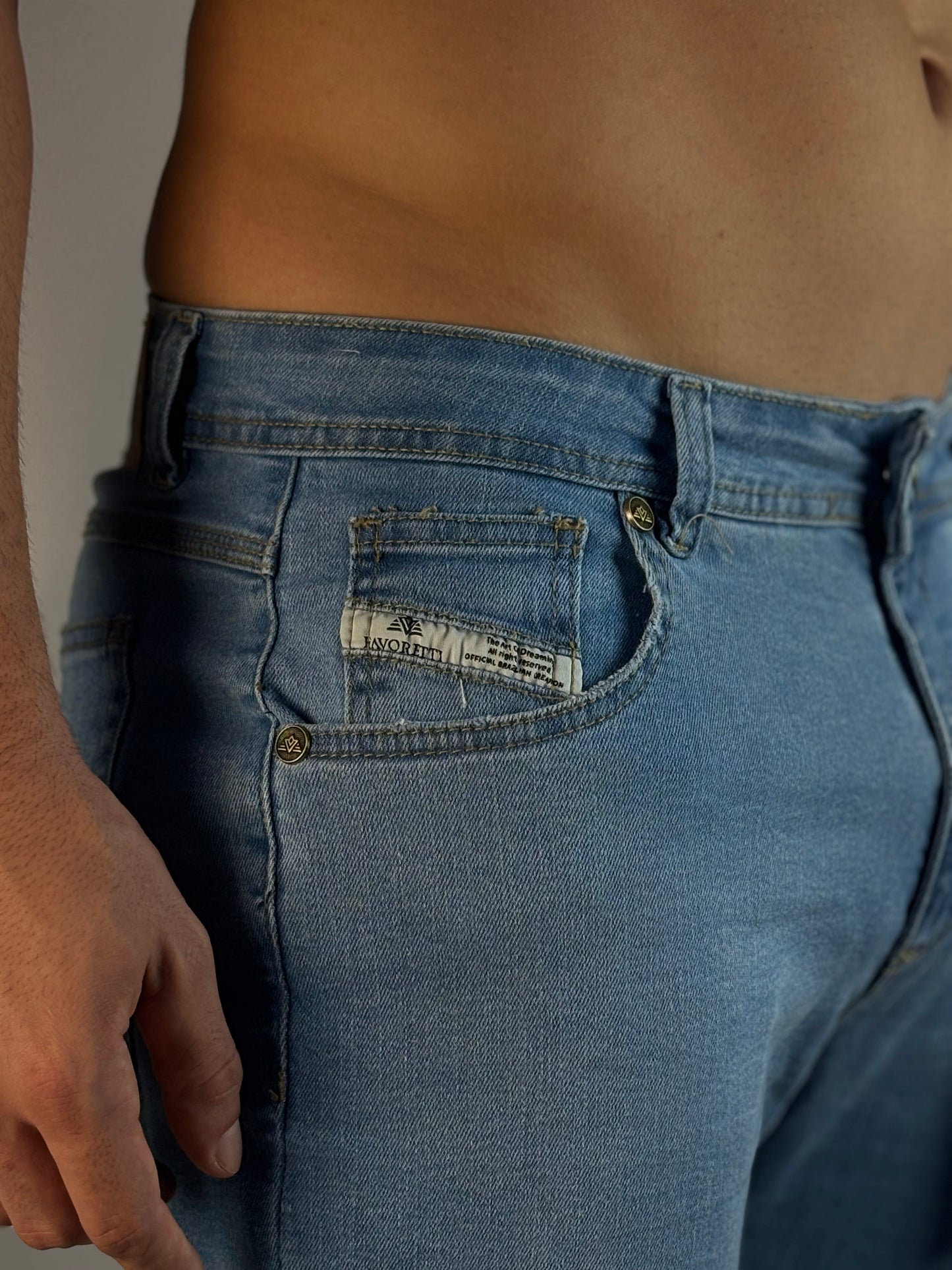 Calça Favoretti | Baggy Fit - Ice Blue Indigo Vintage Favø