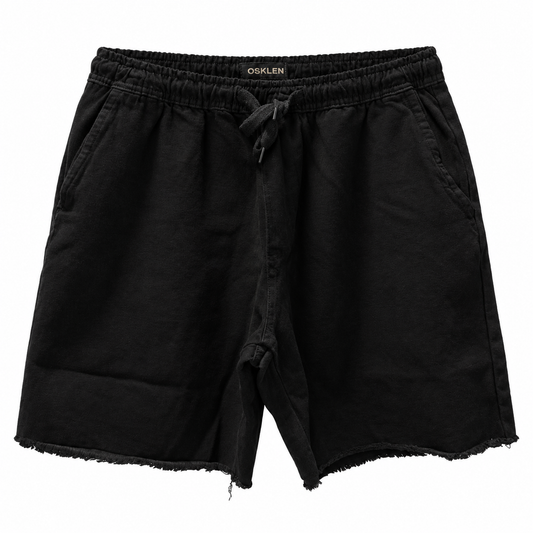 Short Casual Osk Sarja natural Flow barra desfiada Preto