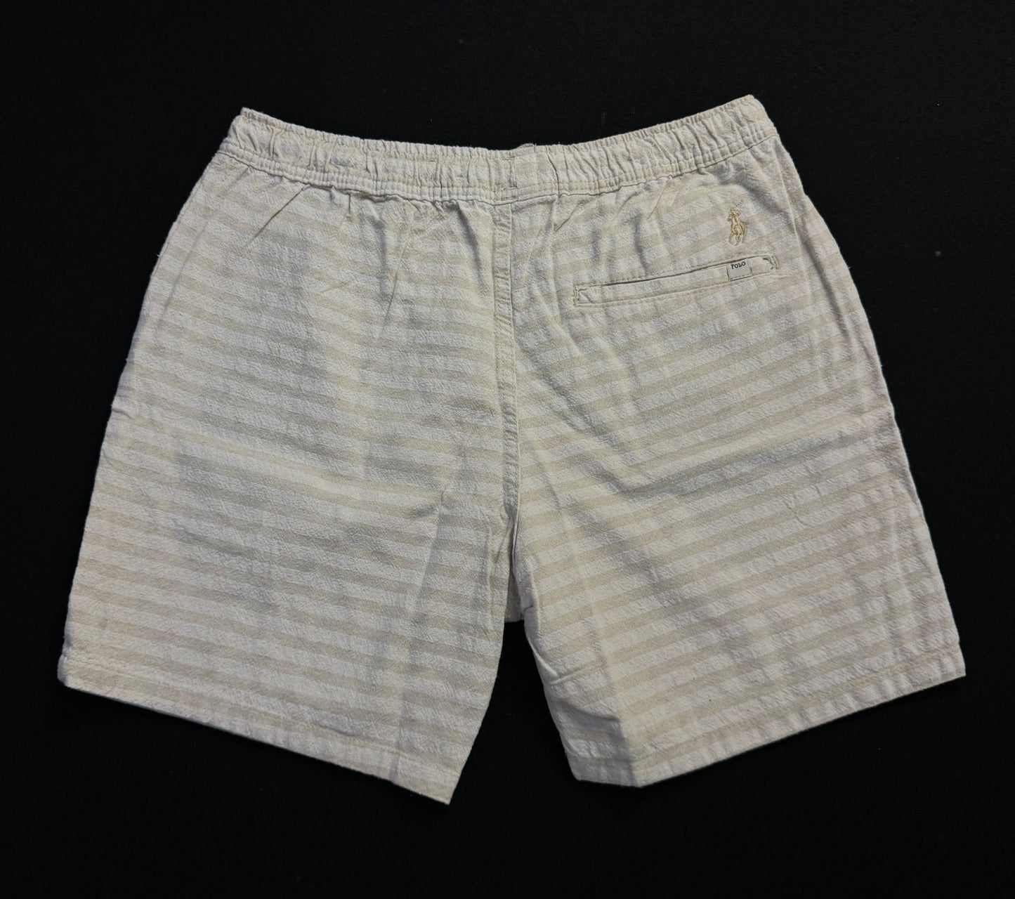 Short Casual Ralph Lauren | Linho Vibes - Listrado no off com creme