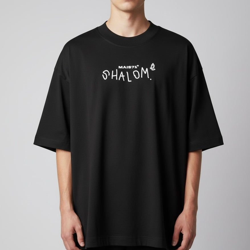 Camiseta Oversized | +71 Shalom | Preta