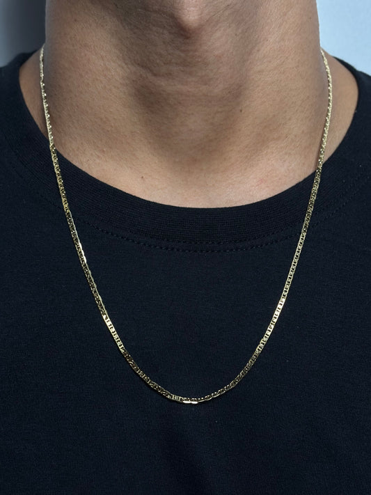 Piastrine + | corrente banhada a ouro 18K | 60cm