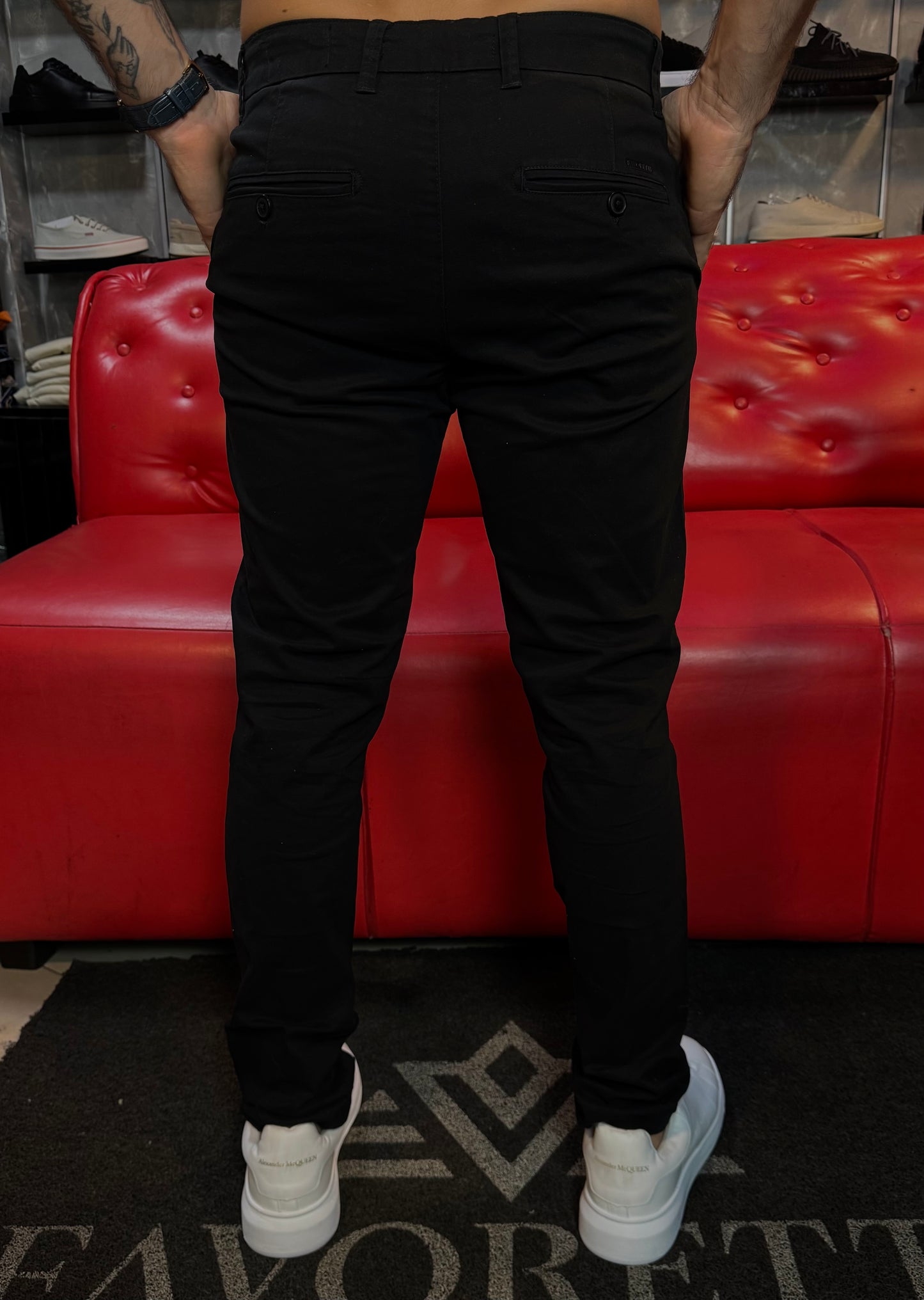 Calça Favoretti Essential Pants Casual de Alfaiataria Slim Fit - Nero