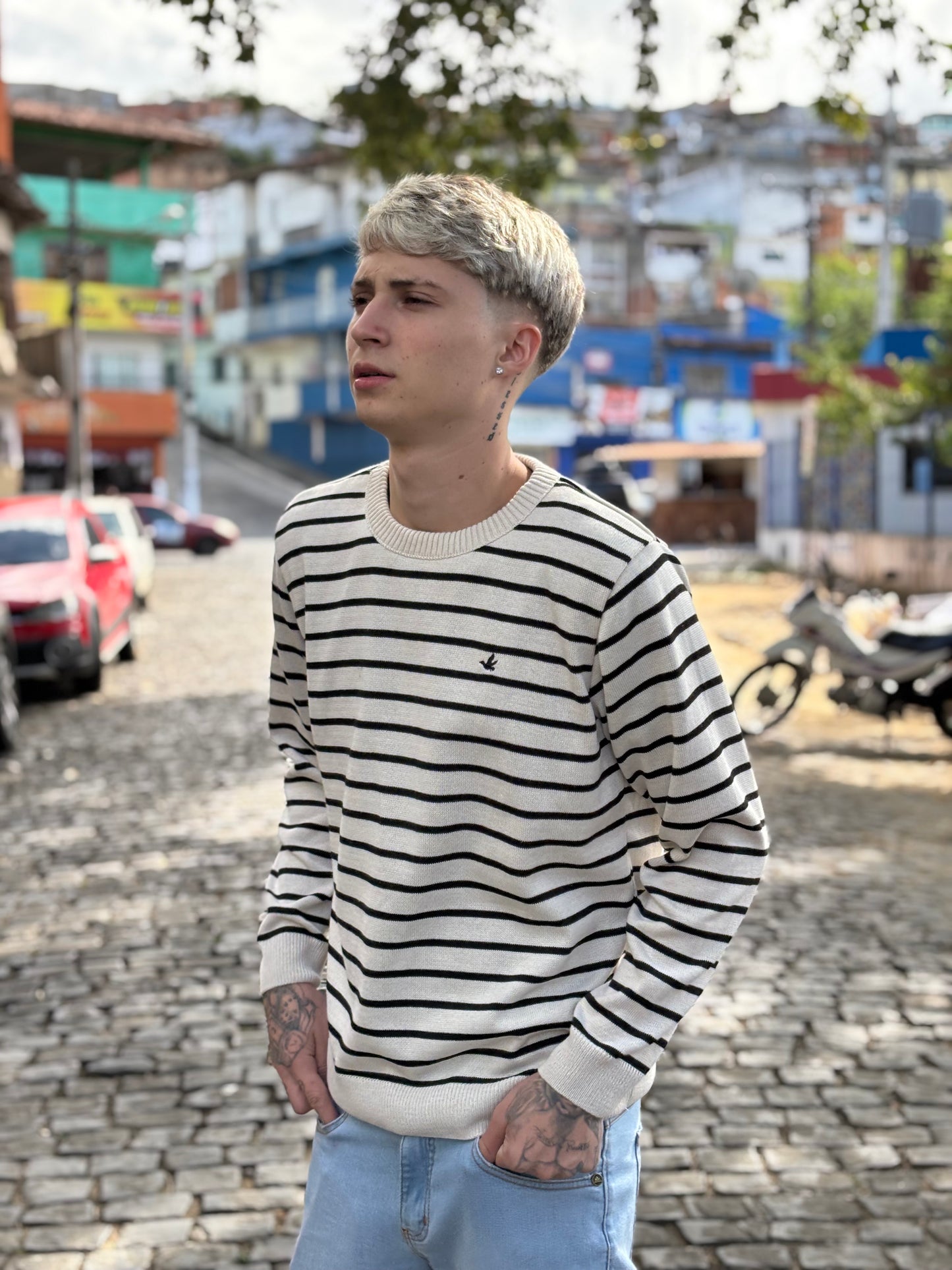 Suéter Brooksfield Branco e preto
