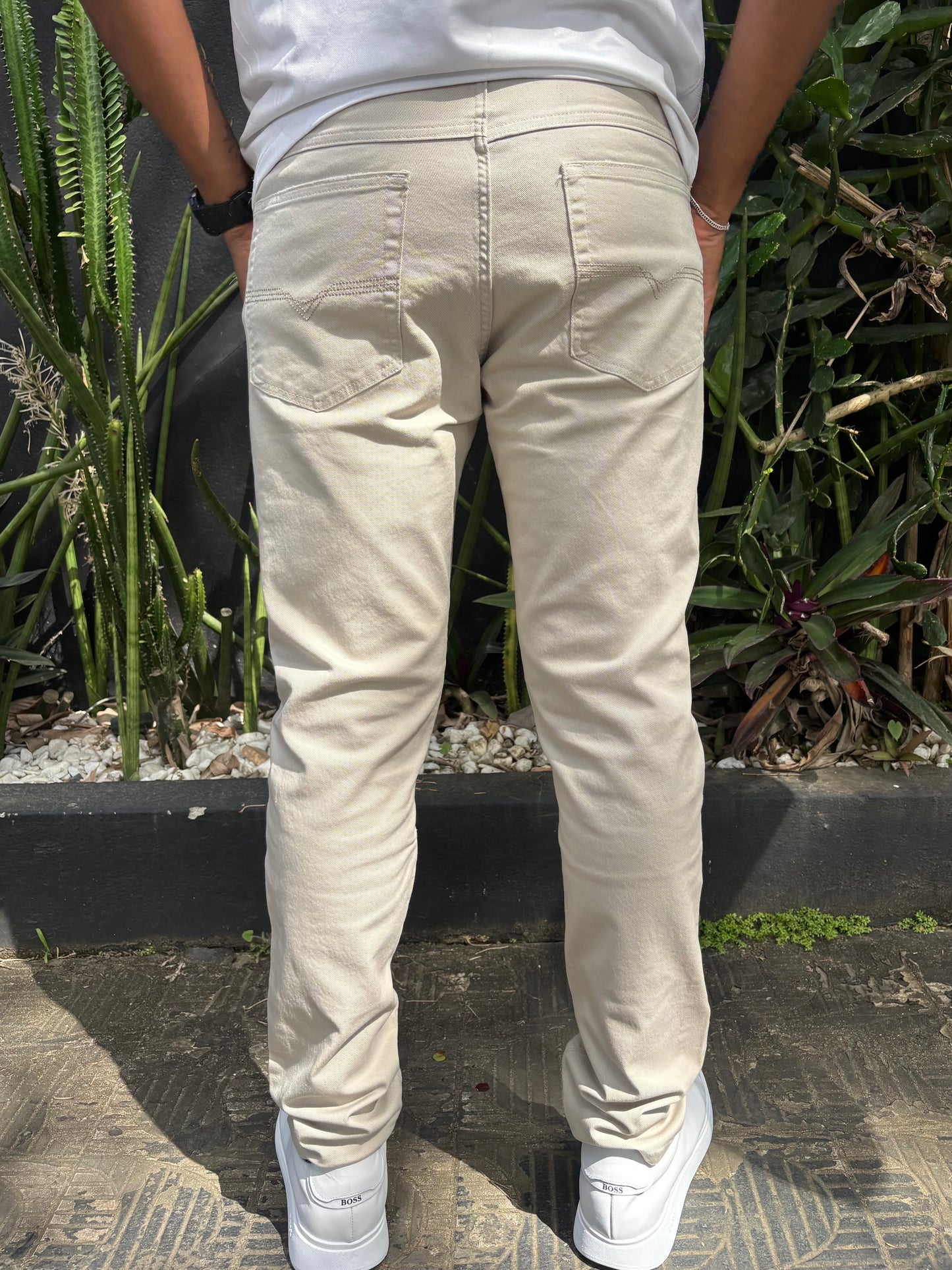 Calça Sarja Favoretti | Slim Fit Elite Twill
