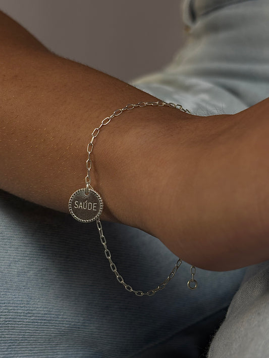 Tornozeleira De Prata Saúde 20CM