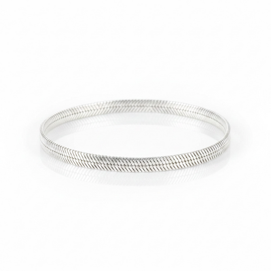 Pulseira De Prata Espinha de Peixe 19CM