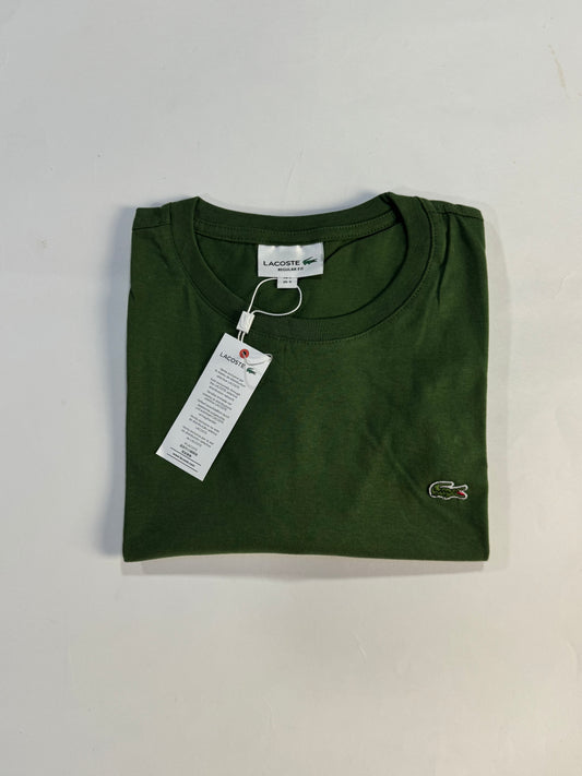 T-Shirt Lacoste | Tee Genuine Cotton Tanguis Pima - Verde Militar Clássica