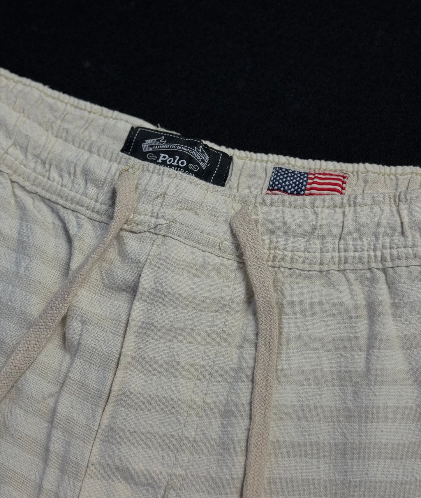 Short Casual Ralph Lauren | Linho Vibes - Listrado com cinza