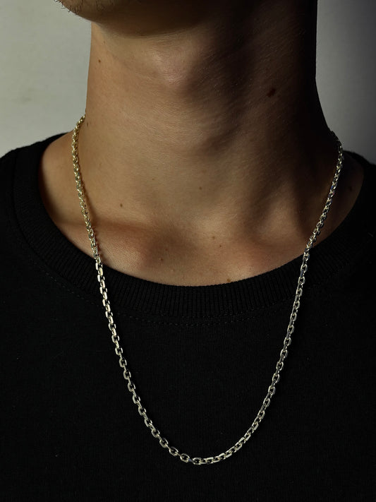 Corrente De Prata Cadeado 60CM