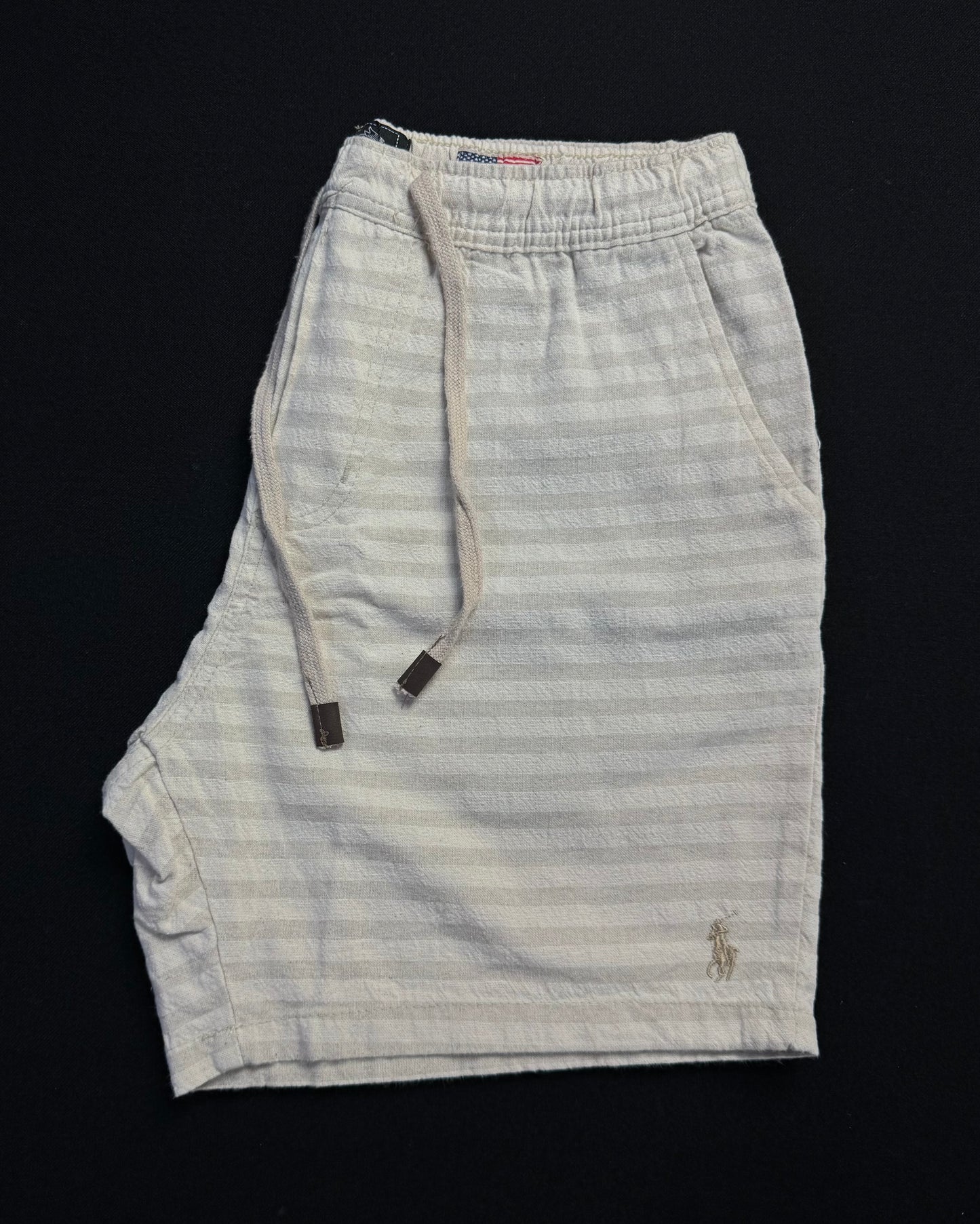 Short Casual Ralph Lauren | Linho Vibes - Listrado com cinza