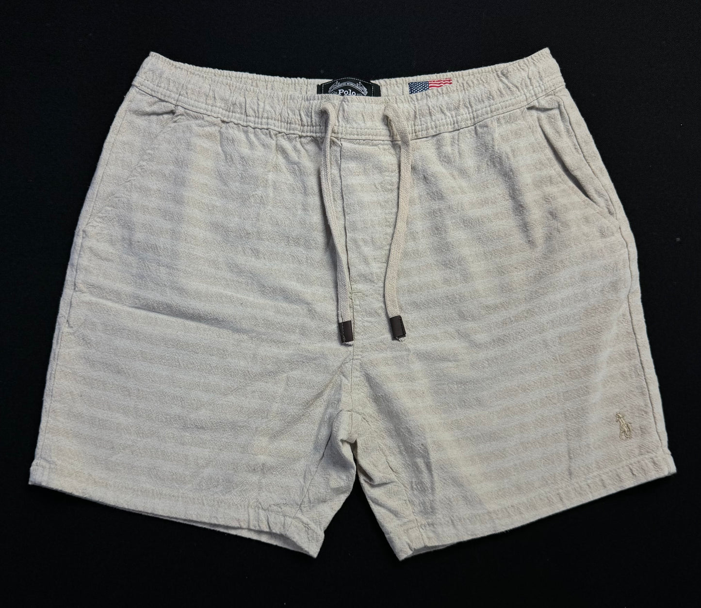Short Casual Ralph Lauren | Linho Vibes - Listrado com creme