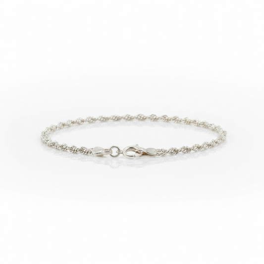 Pulseira De Prata Singapura 18CM