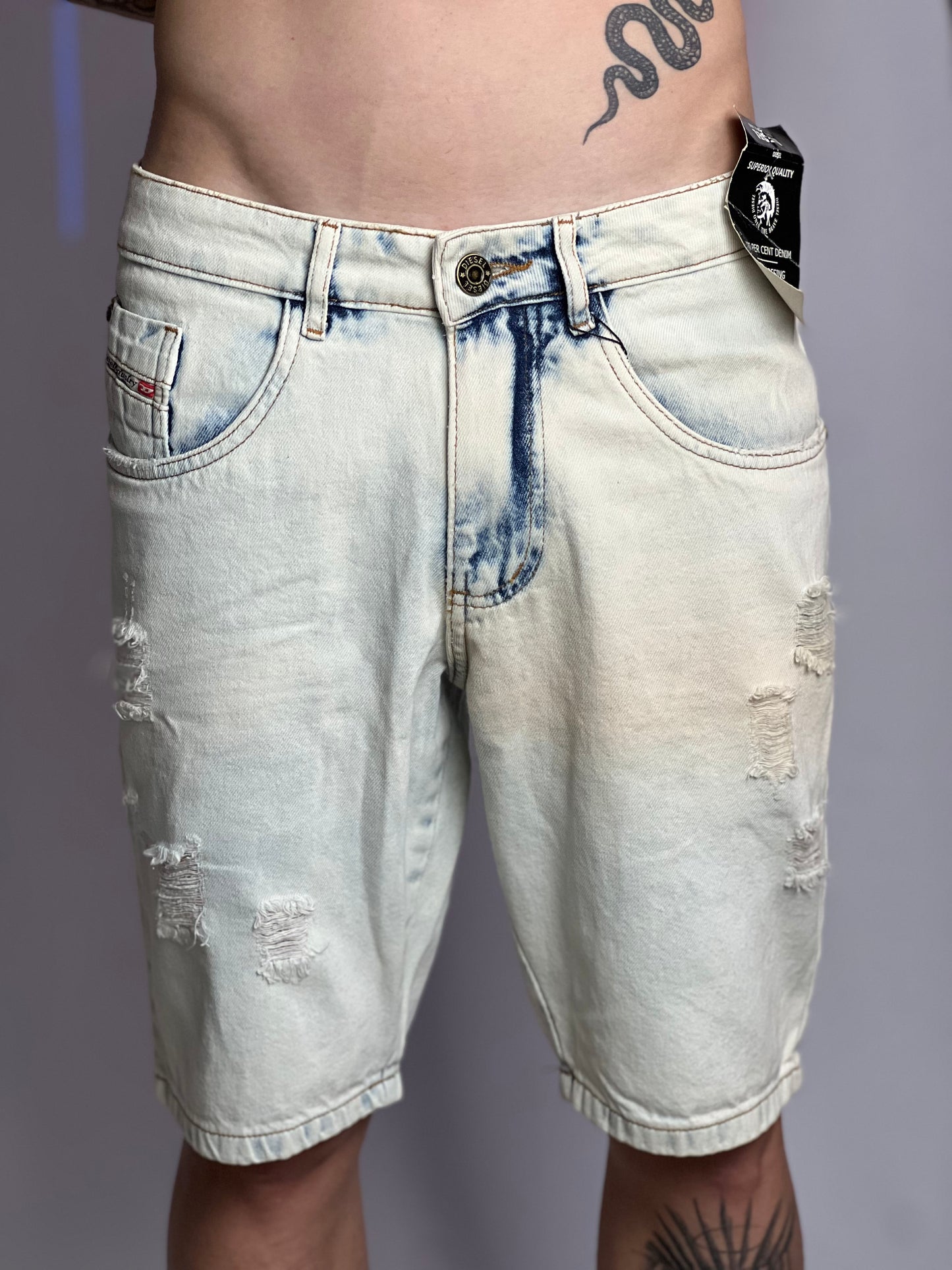 Bermuda Jeans Diesel | Denim Crown - White ocean