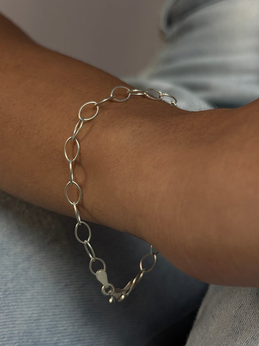 Pulseira De Prata Elos Portugueses 18.5CM