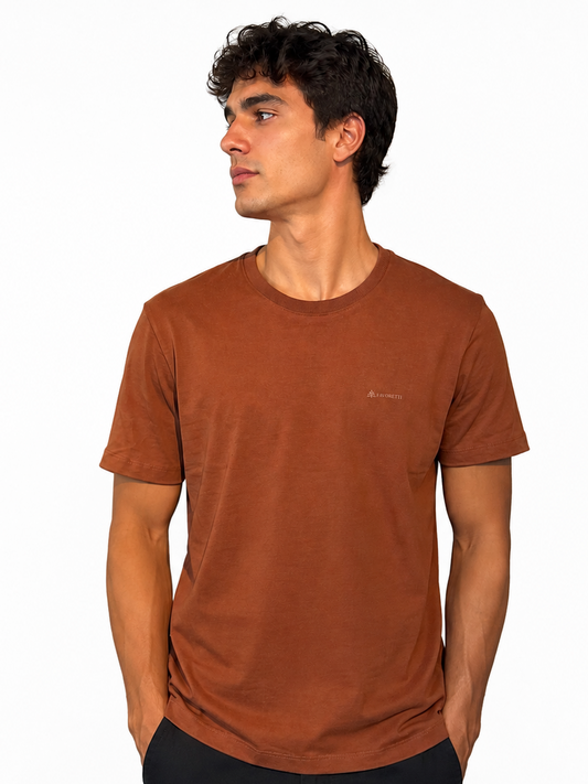 T-Shirt FAVORETTI | Classic Cotton Drop Essenza - Avelã