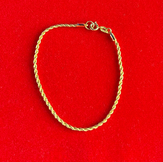 Cordão Baiano| Pulseira Banhada a Ouro 18K - 18 cm