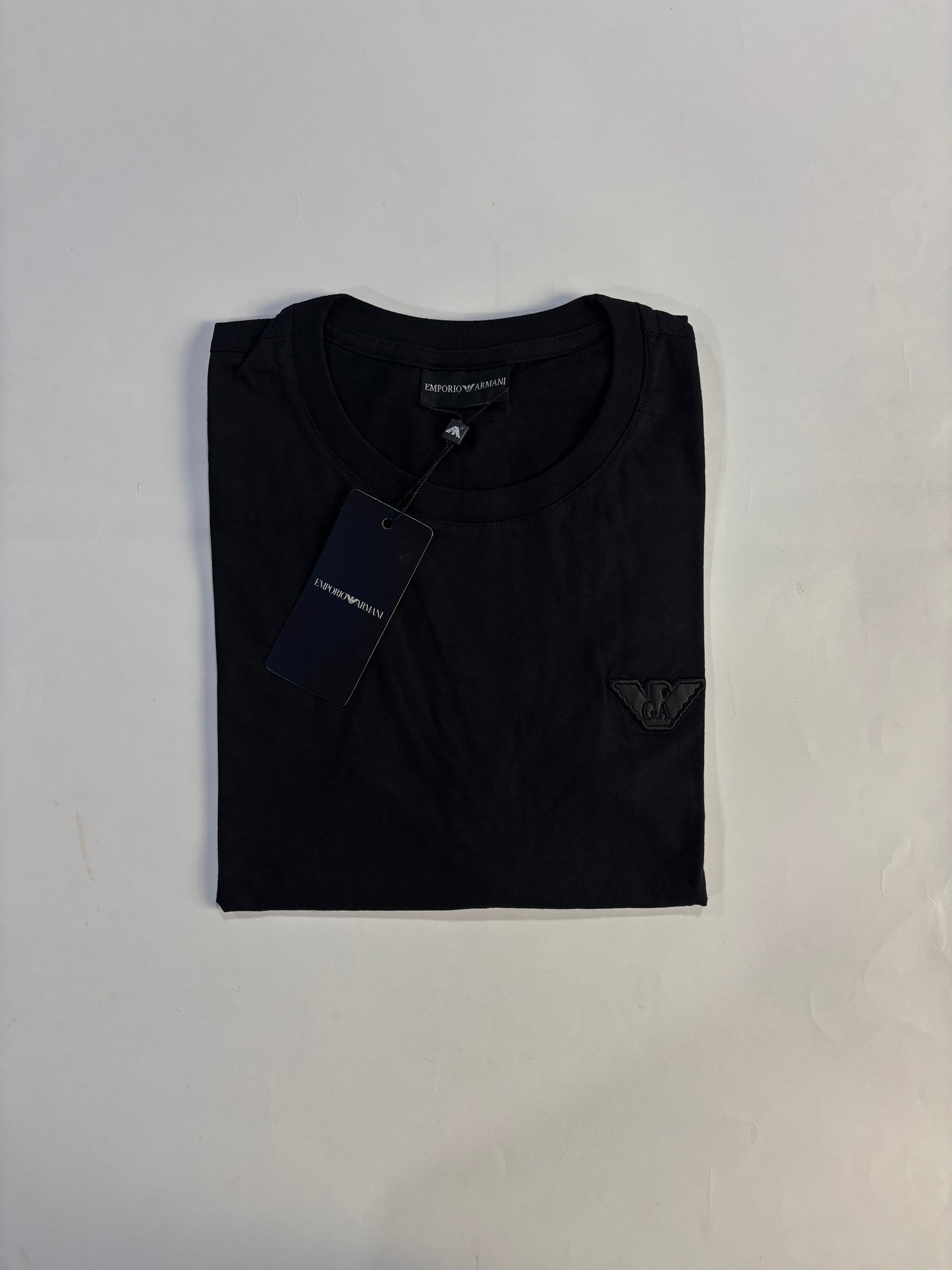 T-Shirt Armani | Tee Genuine Cotton Tanguis Pima -  Noite Monocromática