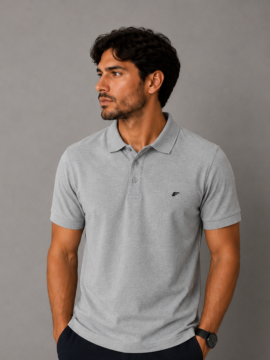 Camisa Polo Ellus Cinza claro