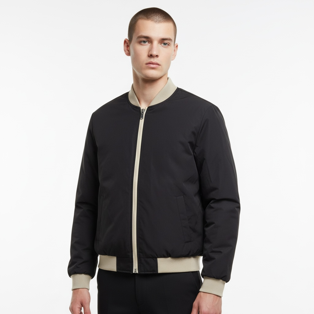 Jaqueta Bomber | Padrão Zara - Preto e Crem
