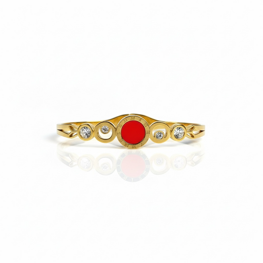 Bracelete Spirit Red Stone| Iconic Luxury 2 anos de garantia - Gold Steel