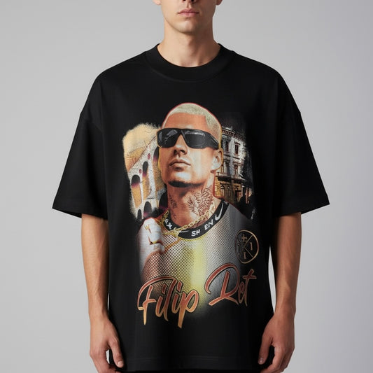 Camiseta Oversized | +71 Felipe Ret | Preta