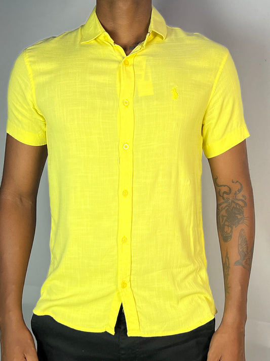 Camisa Ralph | Casual Linho - Amarelo