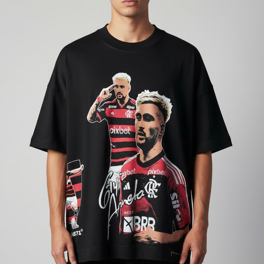 Camiseta Oversized | +71 Arrascaeta | Preta