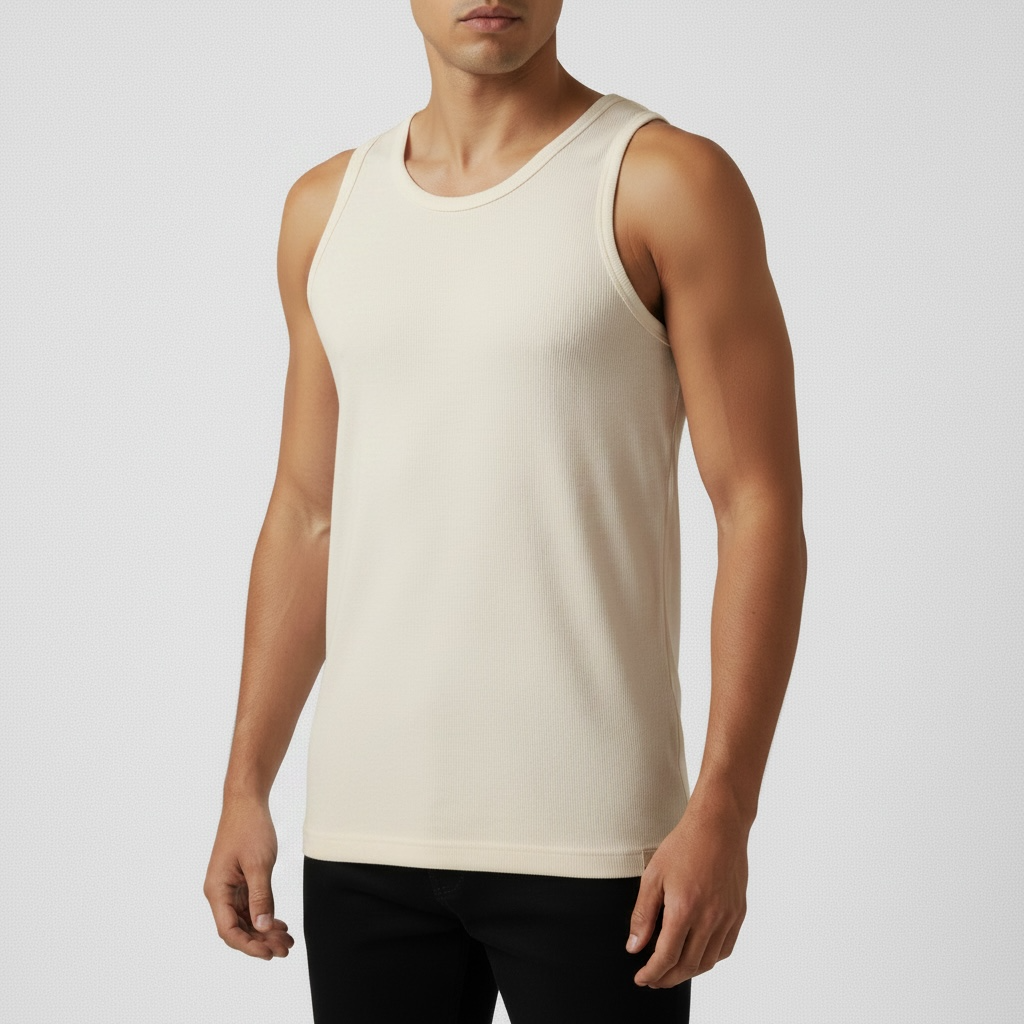 Regata Conceito | Ribbed Fit Tank Canelada - Off White