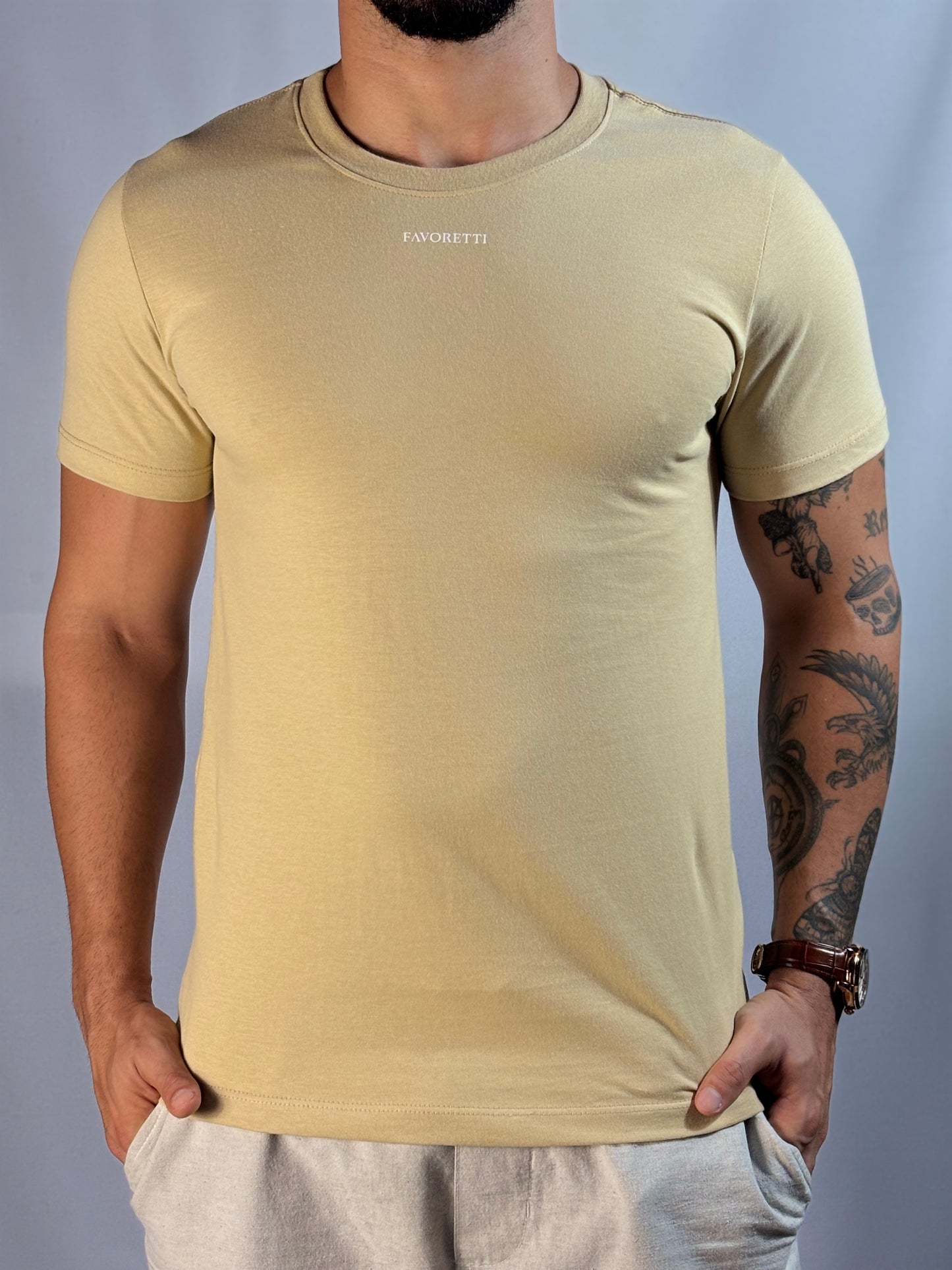 T-Shirt Favoretti | Cotton Fav - Assinatura Creme