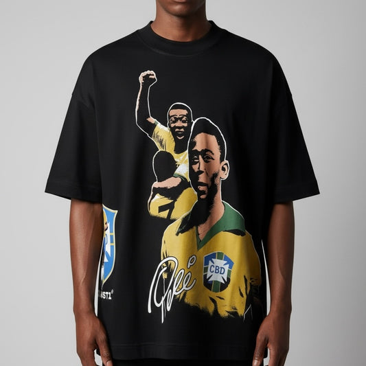 Camiseta Oversized | +71 Pelé | Preta