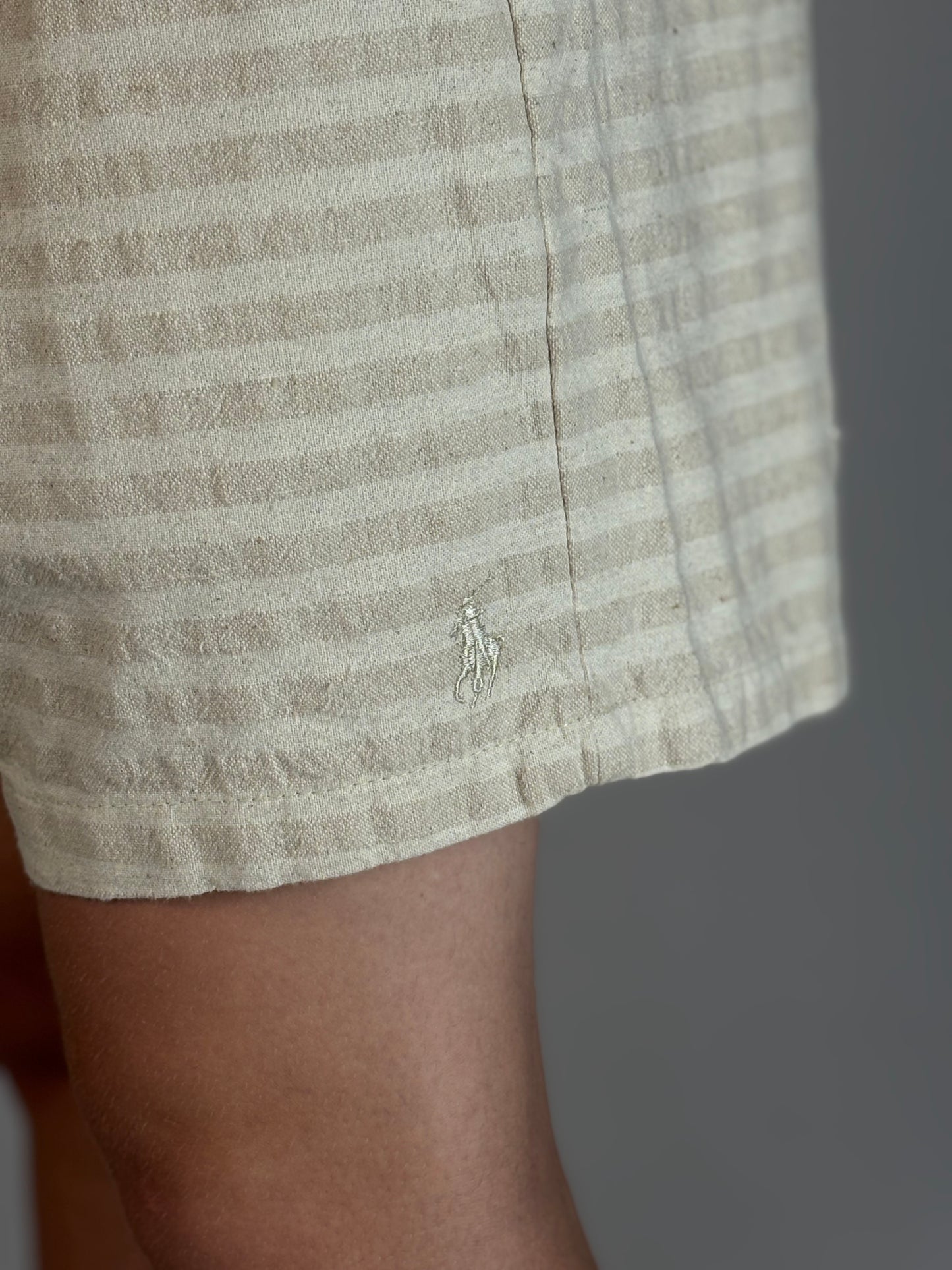 Short Casual Polo Ralph Lauren | Linho natural Flow - Listrado Bege
