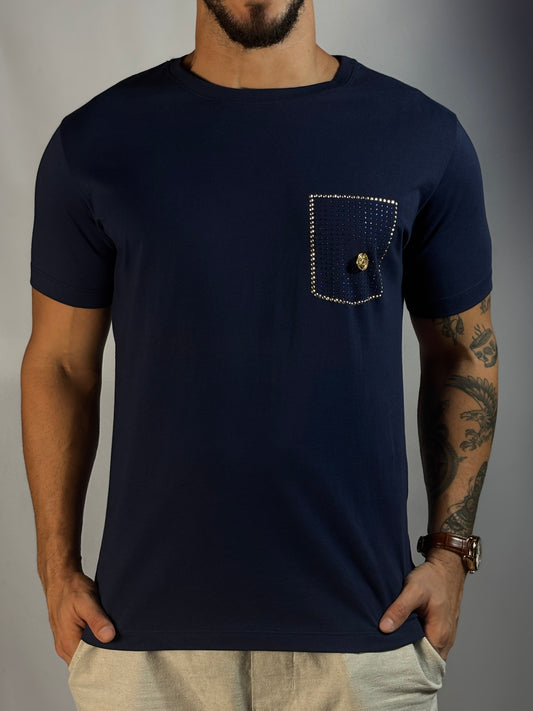 T-Shirt Versace | Coton Pima - Azul Marinho