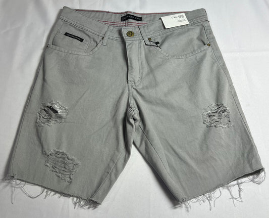 BERMUDA JEANS X CINZA BARRA DESFIADA