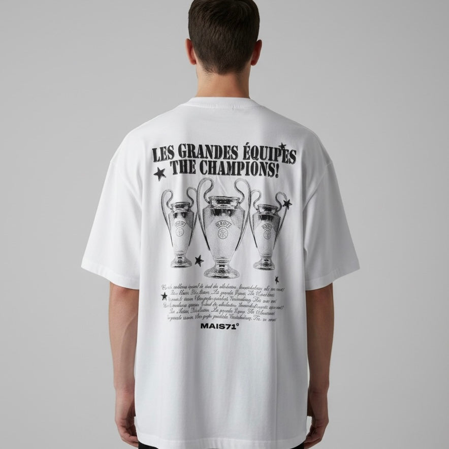 Camiseta Oversized | +71 The Champions | Branca