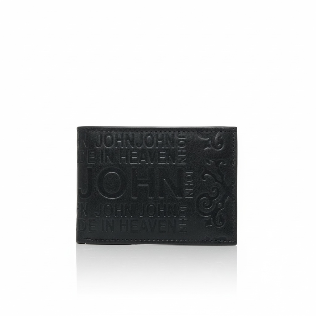 Carteira John J | Leather Genuine - Carbon Black