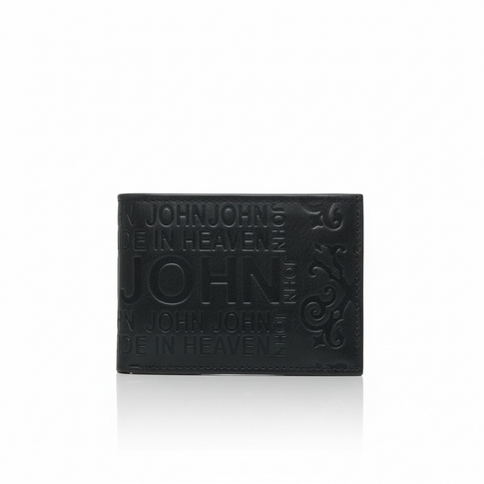 Carteira John J | Leather Genuine - Carbon Black