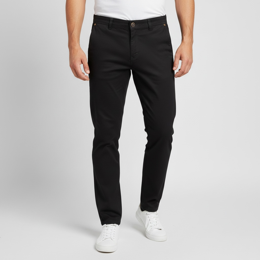 Calça Favoretti Essential Pants Casual de Alfaiataria Slim Fit - Eternity Nero Everblack