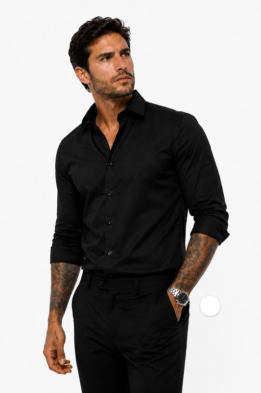Camisa Social Ateliê Favoretti Algodão Egípcio com Elastano