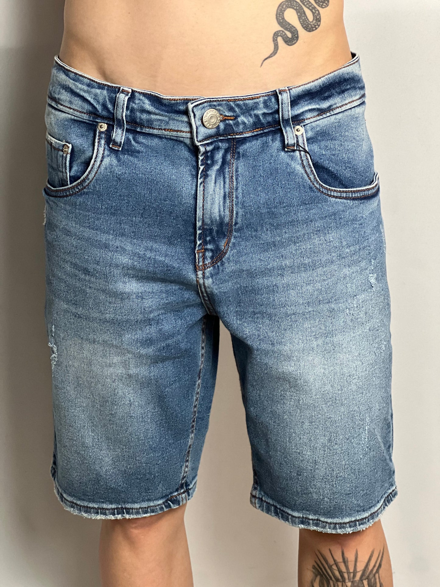 Bermuda Jeans X | Denim Crown - Blue Wash