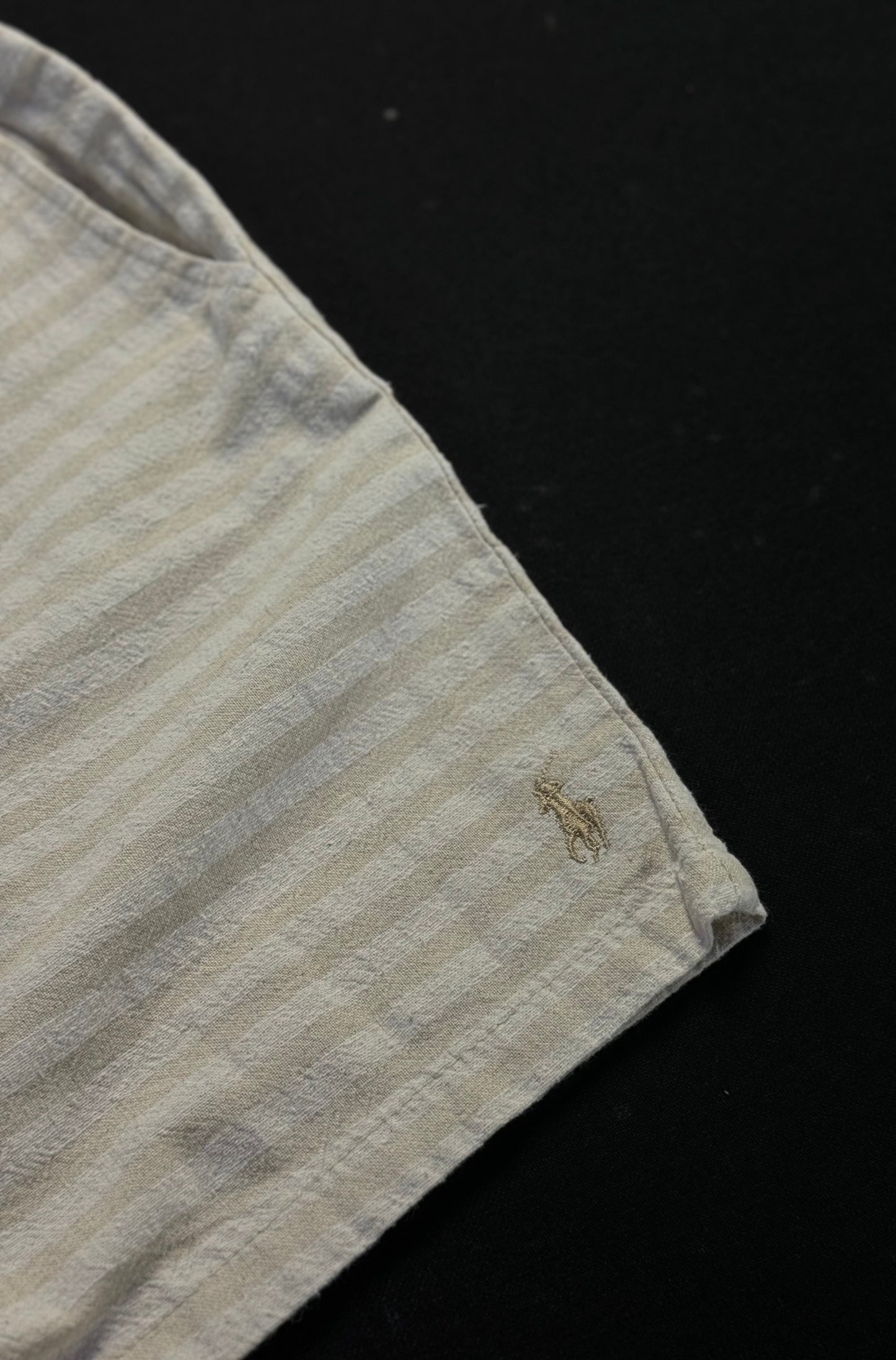 Short Casual Ralph Lauren | Linho Vibes - Listrado no off com creme