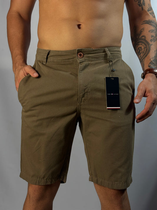 Bermuda Alfaiataria Tommy | Sarja Twill Soft - Cáqui