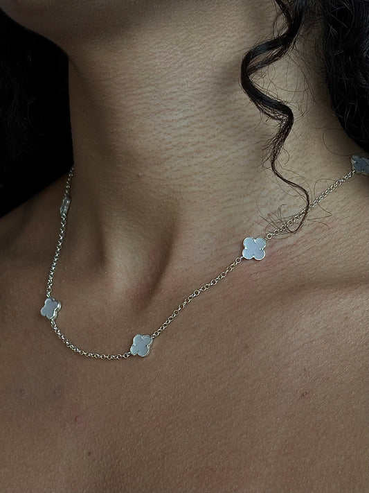 Corrente De Prata Trevo 60CM