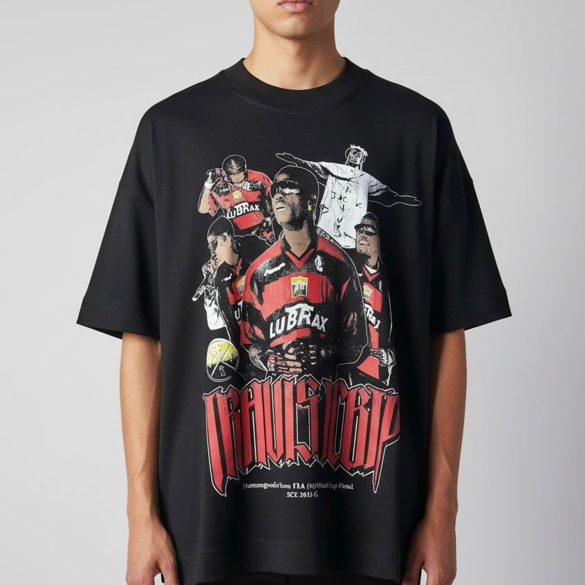 Camiseta Oversized | +71 Travis Scott | Preta