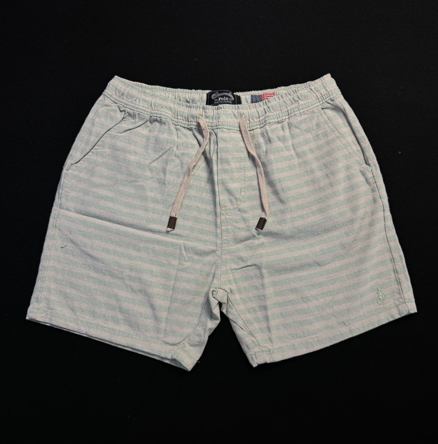 Short Casual Ralph Lauren | Linho Vibes - Listrado com verde