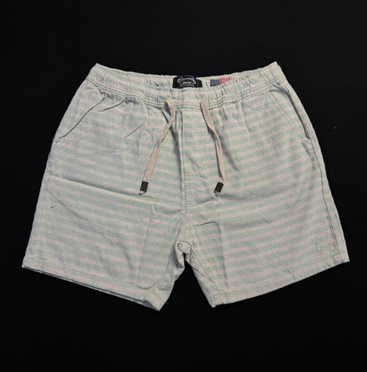Short Casual Ralph Lauren | Linho Vibes - Listrado com verde
