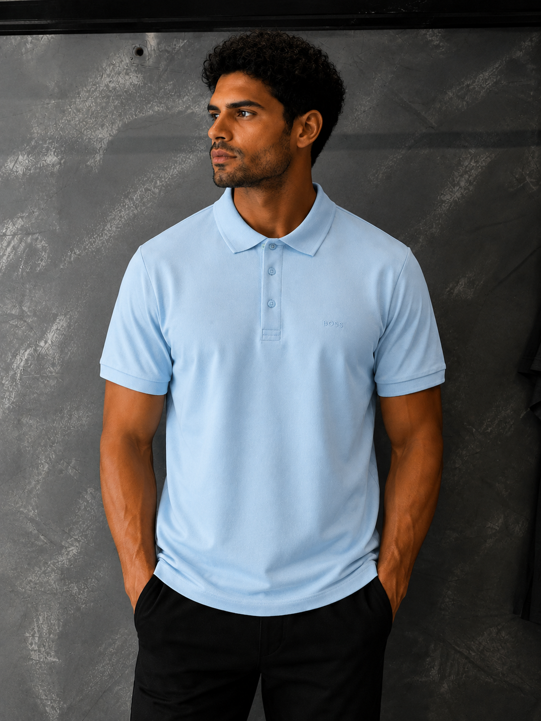 Camisa Polo Boss Azul