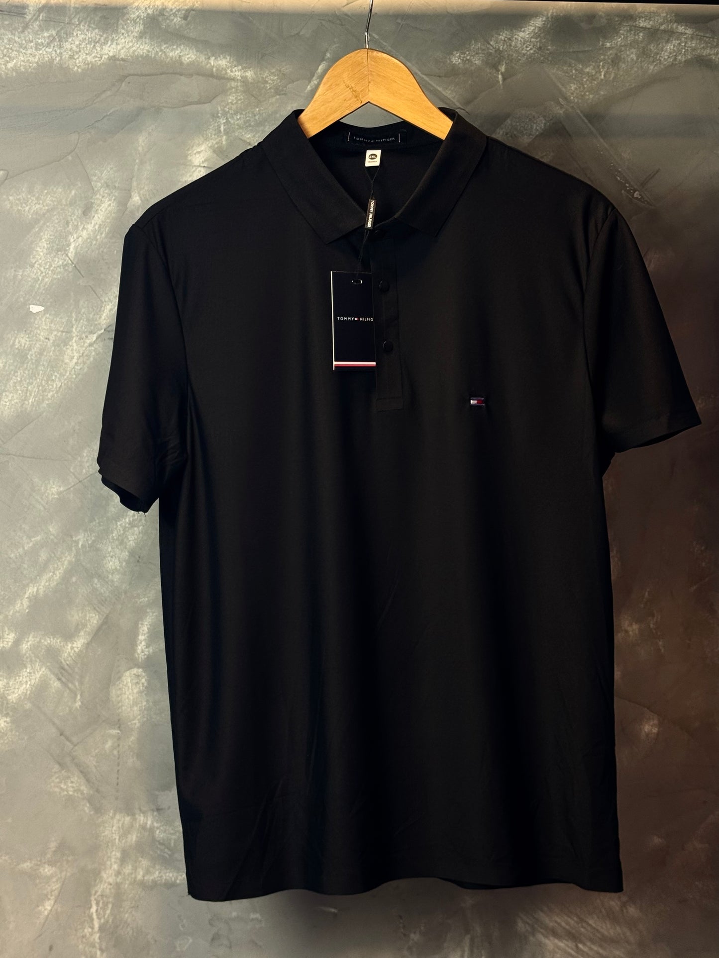 Camisa Polo Tommy - Tecido Tecnológico - Preta