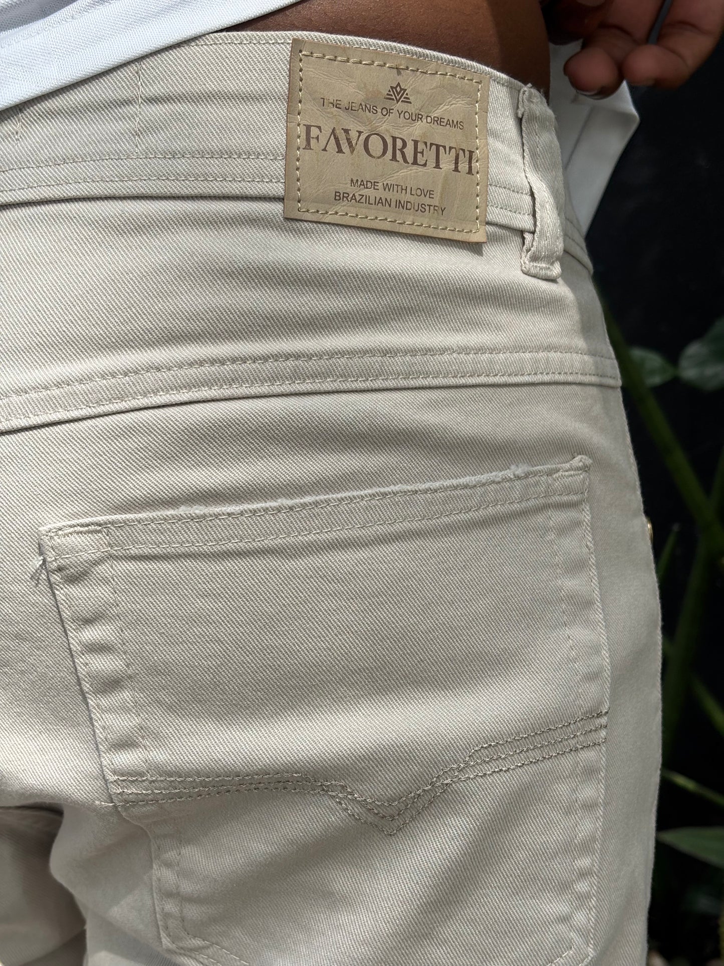 Calça Sarja Favoretti | Slim Fit Elite Twill